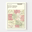 Vintage Map of Pinckney Township, Lewis County, New York 1875