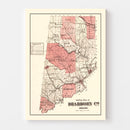 Vintage Map of Dearborn County, Indiana 1875