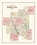Vintage Map of Noble County, Ohio 1876