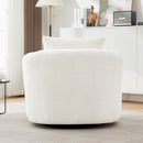 360° Swivel Barrel Sofa Chair With Throw Pillow, Upholstered Accent Chair by HouseOfZazla