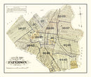 Vintage Map of Paterson, New Jersey 1877