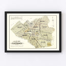 Vintage Map of Paterson, New Jersey 1877