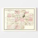 Vintage Map of Saginaw County, Michigan 1877
