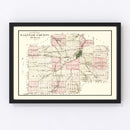 Vintage Map of Saginaw County, Michigan 1877