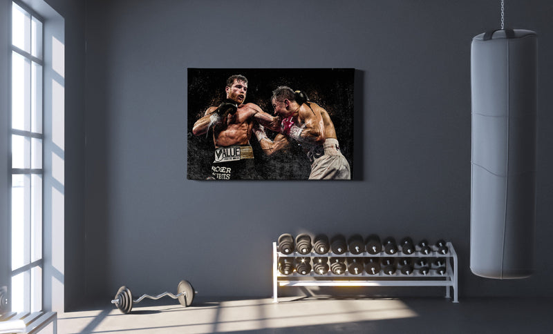 Canelo Álvarez VS Gennady Golovkin Poster Boxing Painting Hand Made Posters Canvas Print Wall Art Home Man Cave Gift Decor