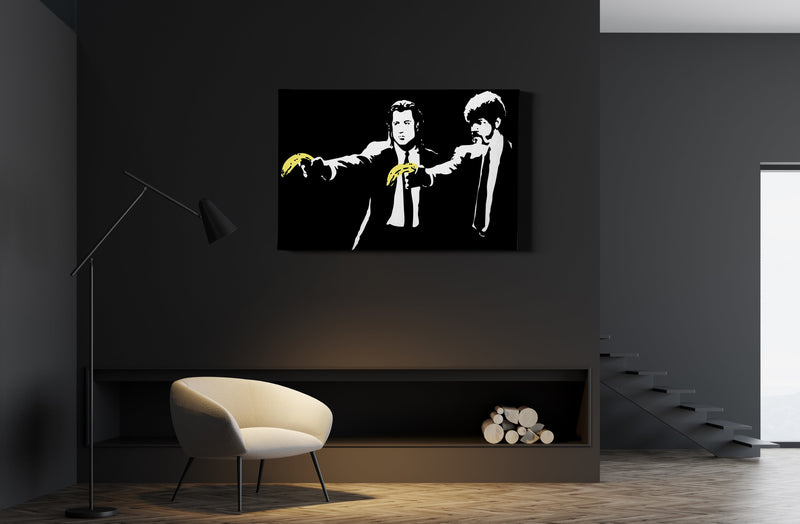 Pulp Fiction holding banana Poster Movie Illustration Hand Made Posters Canvas Print Wall Art Home Decor