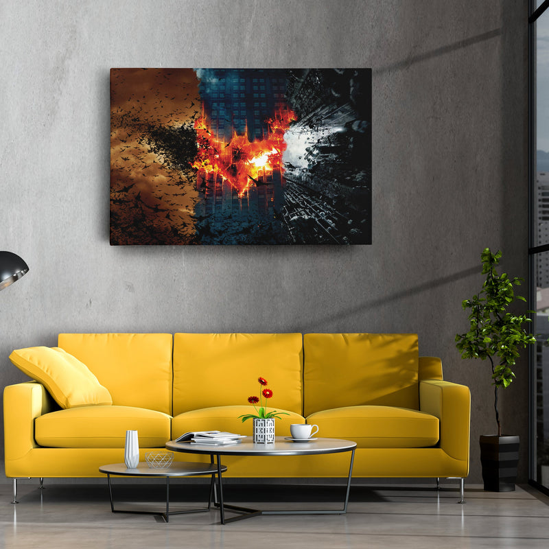 Batman Illustration Canvas Print – Joker Movie Wall Art for Superhero Home Decor