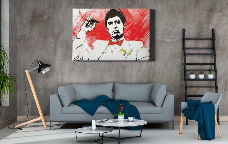 Scarface Poster Tony Montana Smoking Illustration Hand Made Posters Canvas Print Wall Art Home Decor