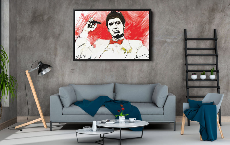 Scarface Poster Tony Montana Smoking Illustration Hand Made Posters Canvas Print Wall Art Home Decor