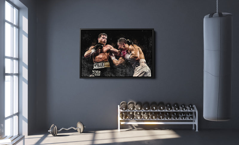 Canelo Álvarez VS Gennady Golovkin Poster Boxing Painting Hand Made Posters Canvas Print Wall Art Home Man Cave Gift Decor