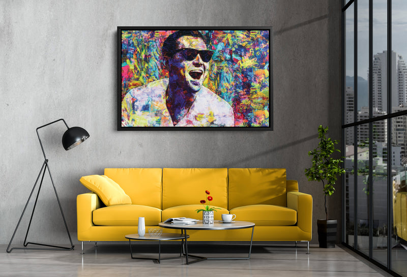 The Wolf of Wall Street 'laughing at life' Poster Leonardo Di Caprio Movie Painting Hand Made Posters Canvas Print Wall Art Home Decor