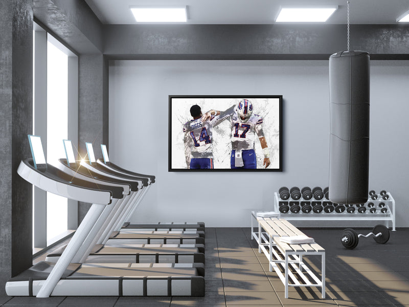 Josh Allen Stefon Diggs Poster Buffalo Bills Football Painting Hand Made Posters Canvas Print Kids Wall Art Home Man Cave Gift Decor