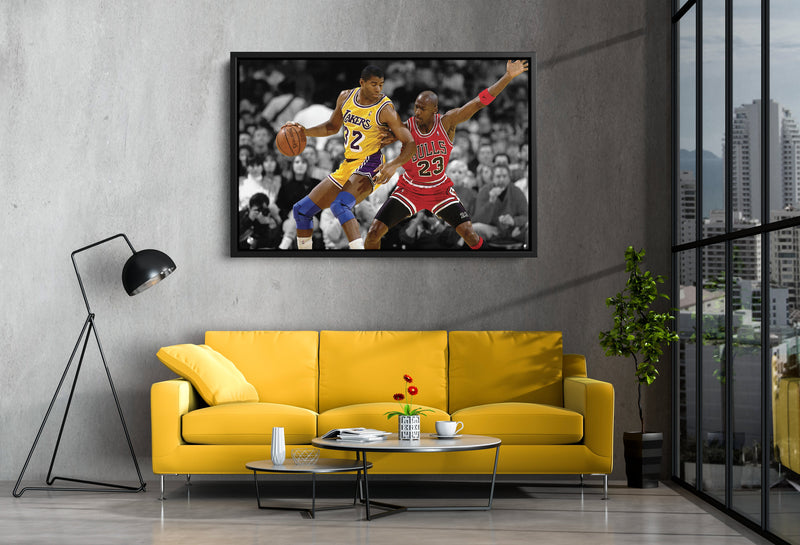 Michael Jordan Magic Johnson Poster Bulls Lakers Basketball Hand Made Posters Canvas Print Wall Kids Art Man Cave Gift Home Decor