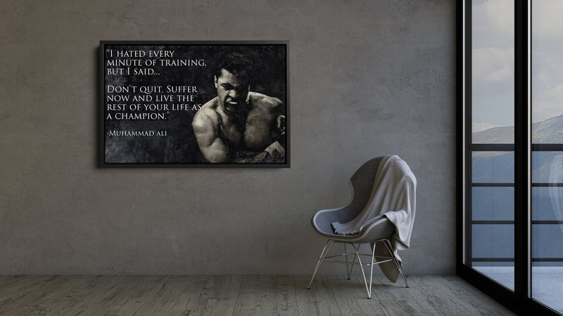 Muhammad Ali Poster Boxing Quote Hand Made Posters Canvas Print Wall Art Home Decor