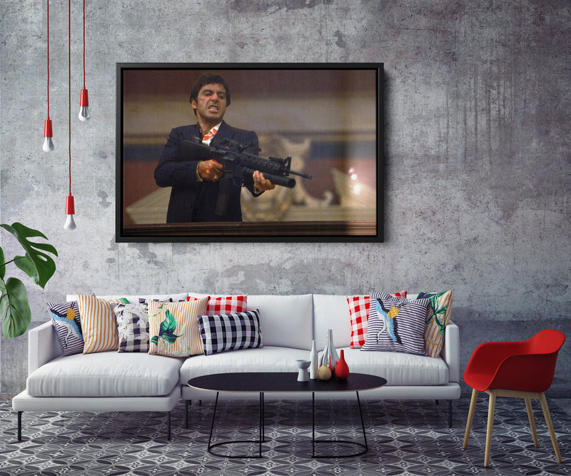 Scarface Poster Say Hello to My Litttle Friend Tony Montana Movie Hand Made Posters Canvas Print Wall Art Home Decor