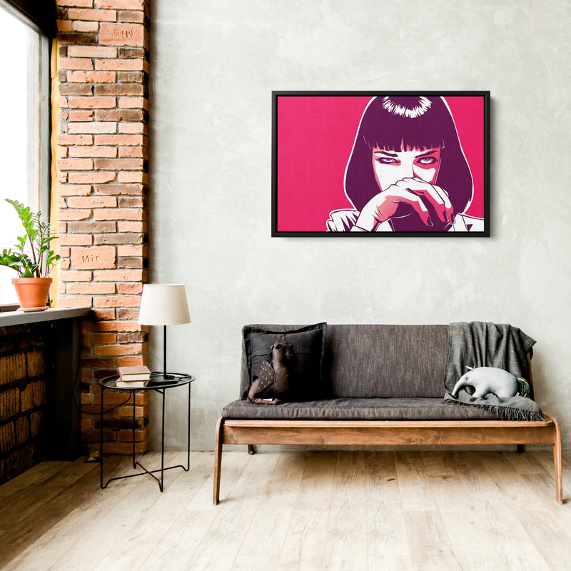 Pulp Fiction Canvas Art – Uma Thurman Movie Wall Decor