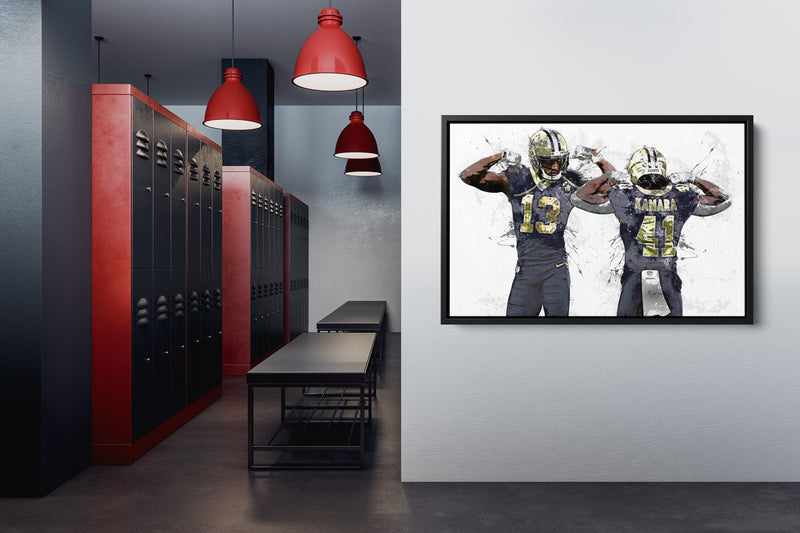 Alvin Kamara Michael Thomas Poster New Orleans Saints Football Painting Hand Made Posters Canvas Print Kids Wall Art Home Man Cave Gift Decor