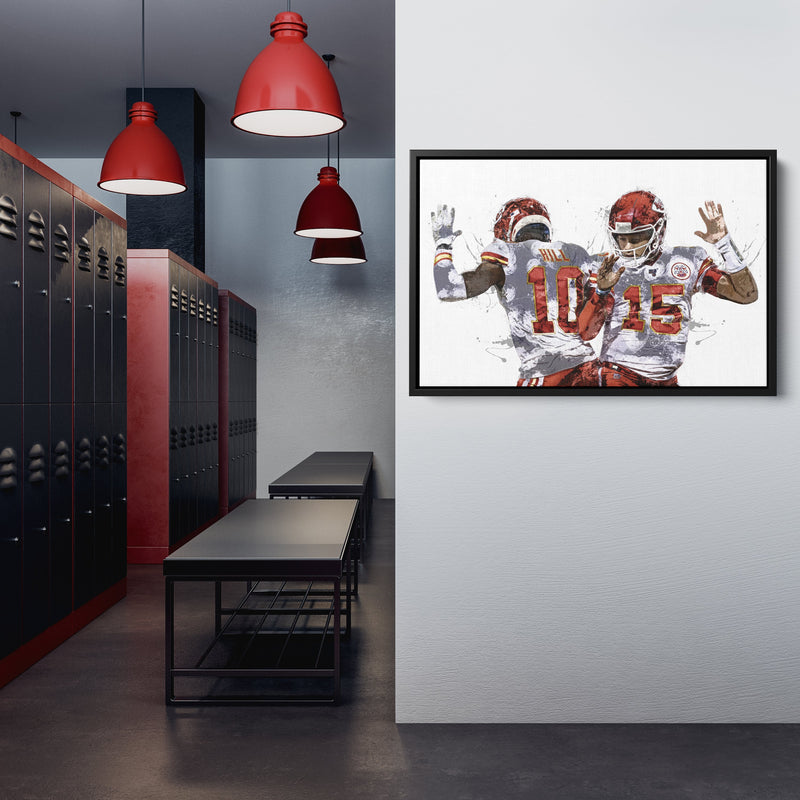 Patrick Mahomes Tyreek Hill Poster Kansas City Chiefs American Football Hand Made Posters Canvas Print Wall Art Man Cave Gift Home Decor