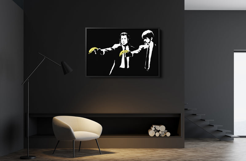 Pulp Fiction holding banana Poster Movie Illustration Hand Made Posters Canvas Print Wall Art Home Decor