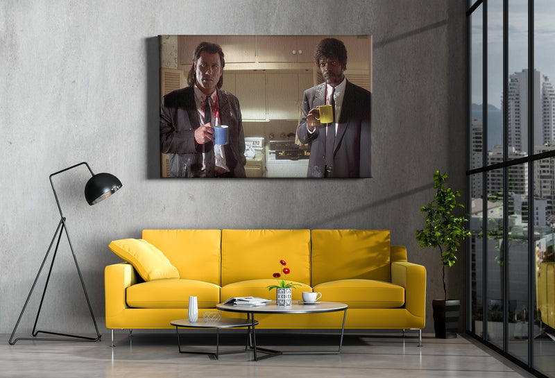 Pulp Fiction Coffee Break Poster Gangsta Movie Hand Made Posters Canvas Print Wall Art Home Decor