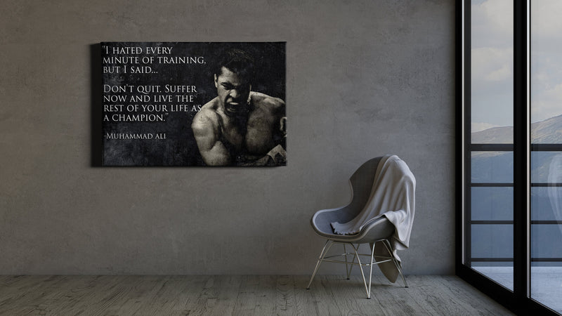 Muhammad Ali Poster Boxing Quote Hand Made Posters Canvas Print Wall Art Home Decor