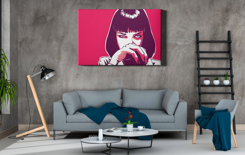 Pulp Fiction Uma Thurman Poster Movie Illustration Hand Made Posters Canvas Print Wall Art Home Decor