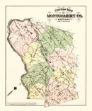 Vintage Map of Montgomery County, Washington DC 1879