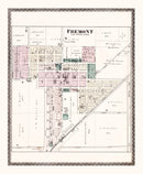 Vintage Map of Fremont, Indiana 1880