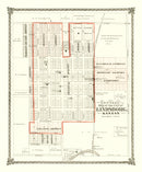 Vintage Map of Lindsborg, Kansas 1884