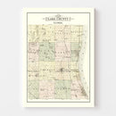 Vintage Map of Lake County, Illinois 1885