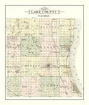 Vintage Map of Lake County, Illinois 1885