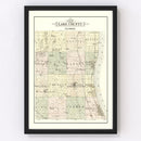 Vintage Map of Lake County, Illinois 1885
