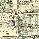 Vintage Map of Libertyville, Illinois 1885