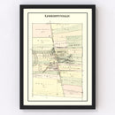 Vintage Map of Libertyville, Illinois 1885