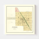 Vintage Map of Everest, Kansas 1887