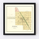 Vintage Map of Everest, Kansas 1887