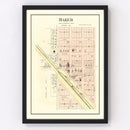 Vintage Map of Baker, Kansas 1887