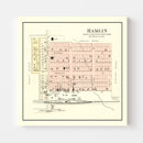 Vintage Map of Hamlin, Kansas 1887