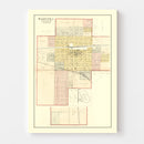Vintage Map of Sabetha, Kansas 1887