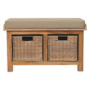 Rattan Basket Linen Bench - Brown by Unique Piece Furniture
