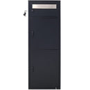 Large Steel Freestanding Floor Parcel Package Drop With Locking Letterbox Drop Mail Box With Multi Compartments - Black