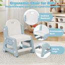 Height Adjustable Kids Table and Chair Set with Tiltable Whiteboard and Concave Shelf by LJGDeals