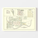 Vintage Map of Flushing, Michigan 1889