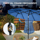 Outsunny 9.5' Double-Sided Patio Umbrella with 3 Air Vents, Tilt and Crank by HouseOfZazla