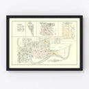 Vintage Map of Flushing, Michigan 1889