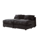 74.8" Modern Luxury Twins Sofa Couch for Living Room Quality Corduroy Upholstery Sleeper Sofa Bed Daybed Black