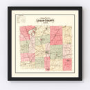 Vintage Map of Logan County, Ohio 1890