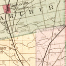 Vintage Map of Logan County, Ohio 1890