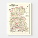 Vintage Map of Bucks County, Pennsylvania 1891