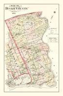 Vintage Map of Bucks County, Pennsylvania 1891